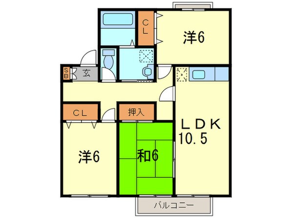 セジュール甲風園の物件間取画像